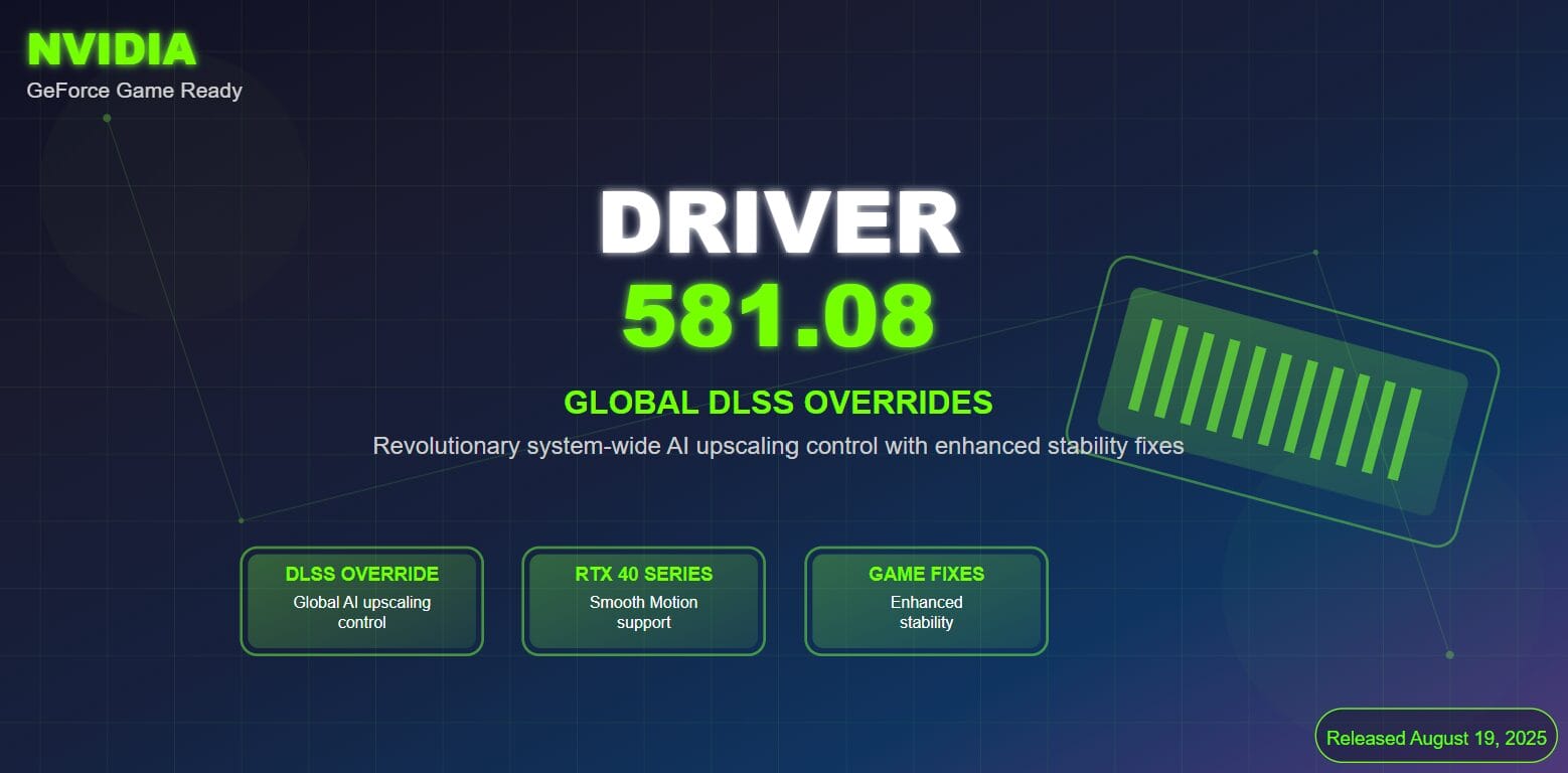 NVIDIA Unleashes Game Ready Driver 581.08